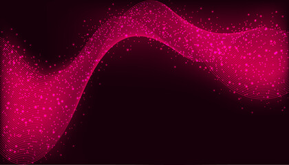 Abstract background. A magical space with a swirling, wavy, pink ribbon on a burgundy background. Vector graphics. It can be used as a background for websites, covers, screensavers, banners, etc.