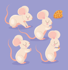 four pretty mouses