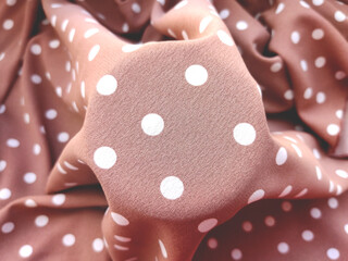 soft gentle beige fabric Polka Dot Printed Fleece 