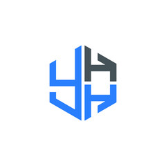 YHH logo YHH icon YHH vector YHH monogram YHH letter YHH minimalist YHH triangle YHH hexagon Unique modern flat abstract logo design 