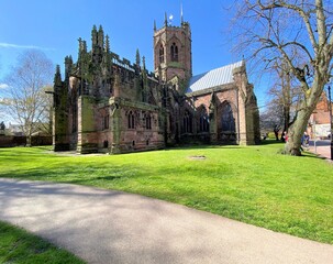 A view of Nantwich Church on a sunny day