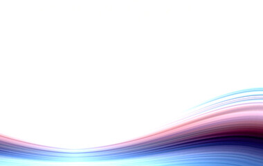 White background with pink and blue wavy lines at the bottom