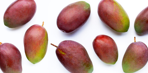 Tropical fruit, Mango on white background.
