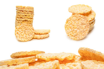 Rice wafer isolated on white background.