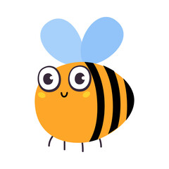 Cute Funny Honeybee Insect, Lovely Colorful Creature Cartoon Vector Illustration