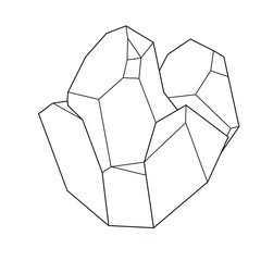 Vector illustration crystal. Magic rock, Boho style. Trendy logo design, abstract symbol