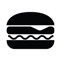 Delicious juicy burger with meat cutlet, cheese and salad. Simple food icon in trendy line style isolated on white background for web apps and mobile concept