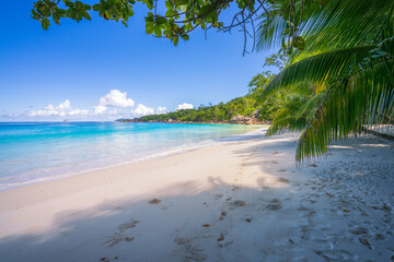 tropical beach anse lazio on praslin on the seychelles