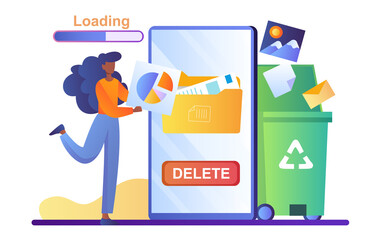 Human delete unnecessary data from phone memory