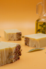 Photo of natural Castilian soap in olive oil with heather