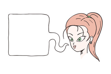 Woman talking illustration