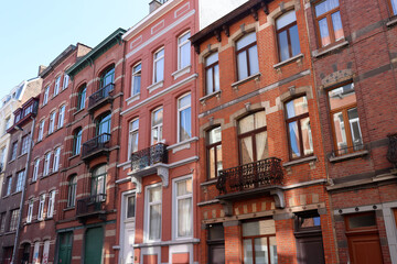 Schöne Altbaufassaden im Brüsseler Stadtteil Ixelles, Belgien