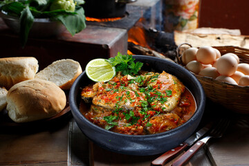 Moqueca fish and shrimp, traditional dish of Brazilian cuisine