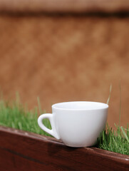 cup of tea on wooden table