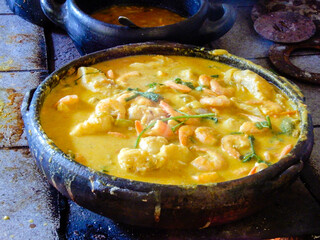 Moqueca fish and shrimp, traditional dish of Brazilian cuisine