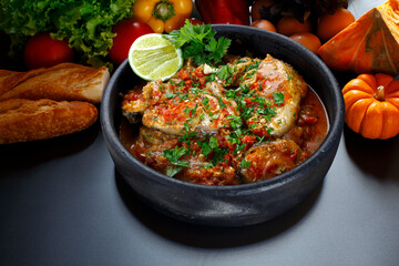 Moqueca fish and shrimp, traditional dish of Brazilian cuisine