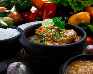 Moqueca fish and shrimp, traditional dish of Brazilian cuisine