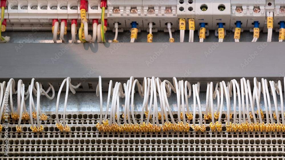 Poster network cables connected to a switch, network internet communication concept background