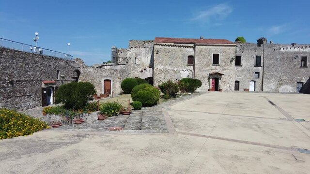 Scenic view in the Agropoli Castle on a sunny summer day. Salerno, Cilento, Campania, Italy.