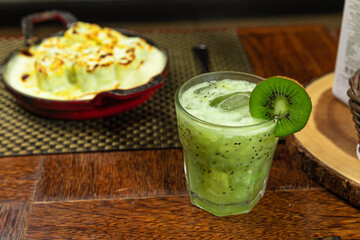 Italian Dinner Dish Cheese Tomato Sauceand Drink Gin Pasta Basil Spinach Caipirinha Close Up High Resolution