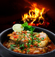 Moqueca fish and shrimp, traditional dish of Brazilian cuisine