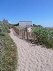 A small path on the Atlantic coast. Batz-sur-mer, France, 15th june 2021.