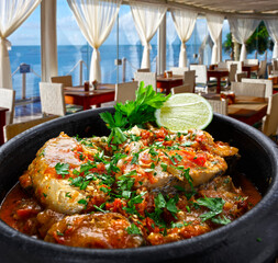 Moqueca fish and shrimp, traditional dish of Brazilian cuisine