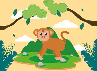 Obraz na płótnie Canvas monkey in jungle