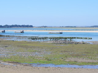 The landscape at le Croisic at low tide. June, 2021, France.