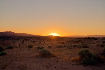 Fototapeta na wymiar Beautiful Sunset In The Southern California Desert City Palmdale
