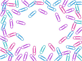 Stationary paperclips isolated on white background