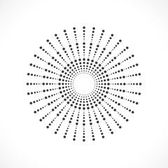 Black abstract vector circle frame halftone dots logo emblem design. Round border Icon using circle dots texture.Vector illustration EPS 10
