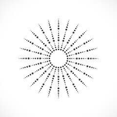 Black abstract vector circle frame halftone dots logo emblem design. Round border Icon using circle dots texture.Vector illustration EPS 10