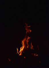 fire flame isolate vertical with black background