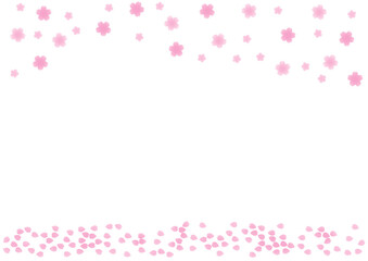 サクラが舞い散るフレームイラスト 1