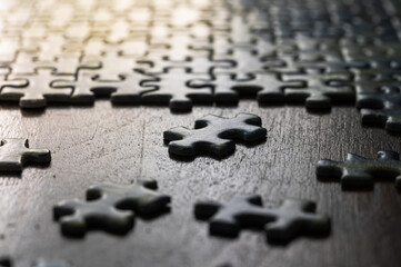 Partially Completed Puzzle in Sun 