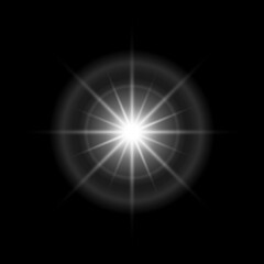 キラキラしたスパークルな光素材(黒背景)