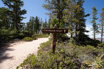 Sign for Rainbow Point in Bryce Canyon National Park