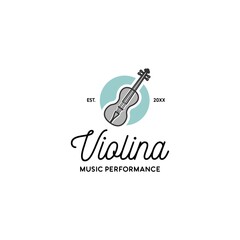 music violin logo icon vector template