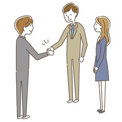 握手をする会社員のイラスト素材