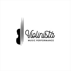 simple violin music logo icon vector template