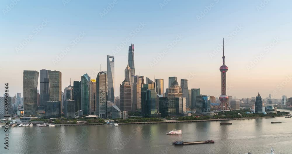 Canvas Prints time lapse of shanghai lujiazui financial center at dusk