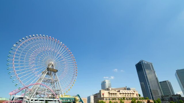 横浜空撮風　タイムラプス　2021　みなとみらい
