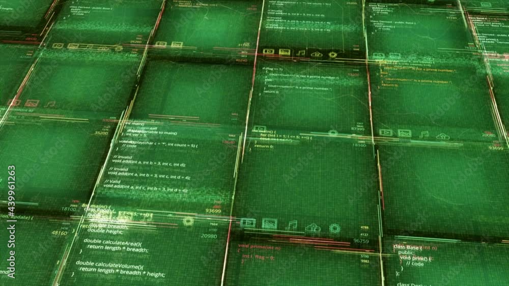Poster abstract hacking program looking for data and stealing important files, seamless loop. animation. co