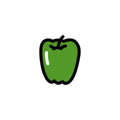 bell pepper doodle icon, vector color line illustration