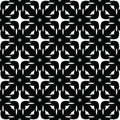 floral seamless pattern background.Geometric ornament for wallpapers and backgrounds. Black and white pattern. 