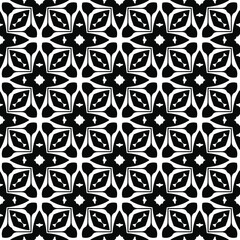 floral seamless pattern background.Geometric ornament for wallpapers and backgrounds. Black and white pattern. 