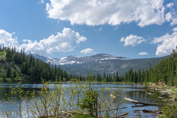 Sunny day at lost lake Colorado in late spring