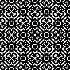Tafelkleed floral seamless pattern background.Geometric ornament for wallpapers and backgrounds. Black and white pattern.  © t2k4