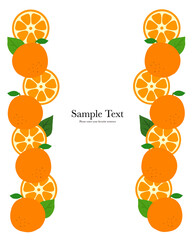 オレンジ縦フレームサイドイラストテンプレート